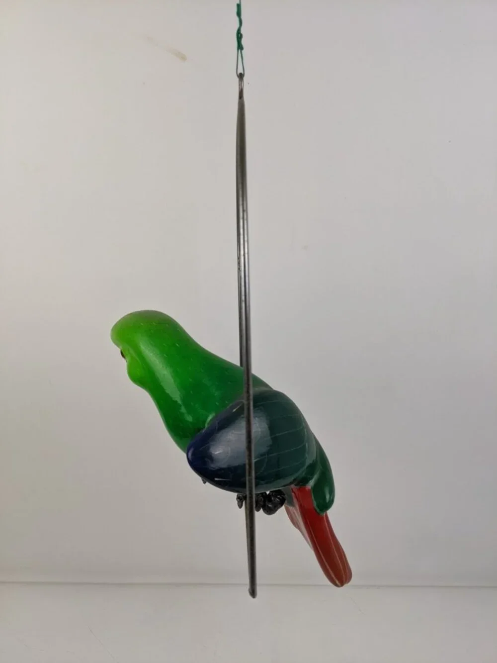 Vintage Ceramic Hand Painted Mexican Folk Art Hanging Parrot 12
